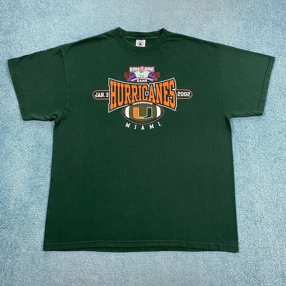 VINTAGE University of Miami Hurricanes 2002 Rose Bowl Shirt XL UM Football AT&T